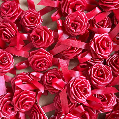 Rolled Ribbon Roses - Vintage