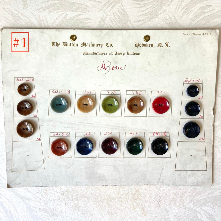 Button Salesman Sample Cards - The Button Machinery Co.