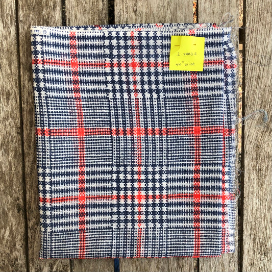 Sheer Cotton Plaid Fabric - Vintage