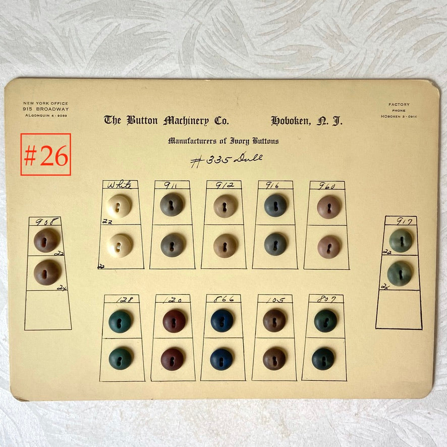 Button Salesman Sample Cards - The Button Machinery Co.