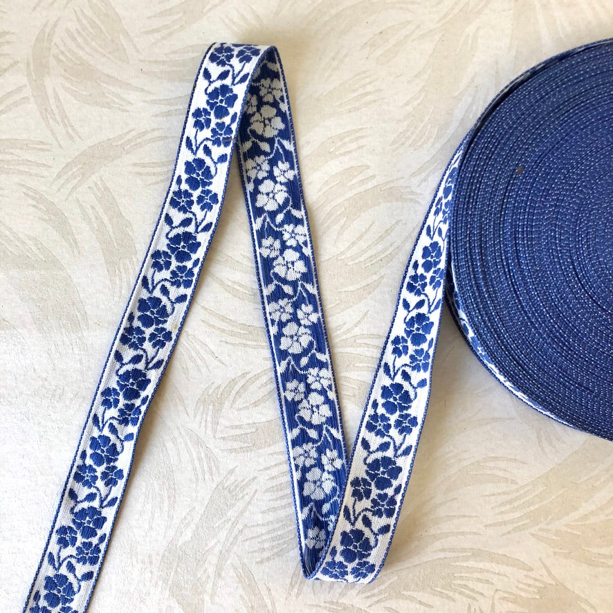 Floral Jacquard Cotton Ribbon - Vintage - Multiple Colorways