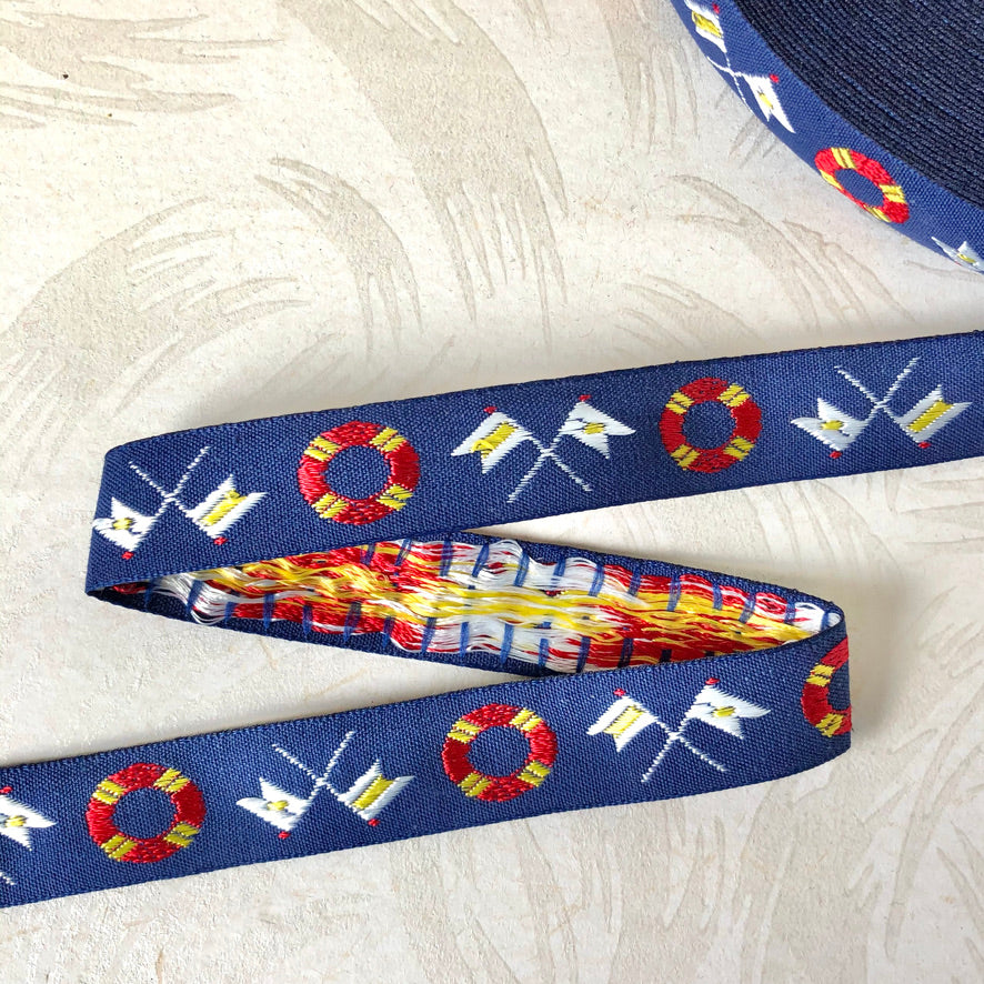 Nautical Symbols Jacquard Ribbon