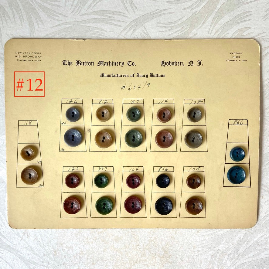 Button Salesman Sample Cards - The Button Machinery Co.