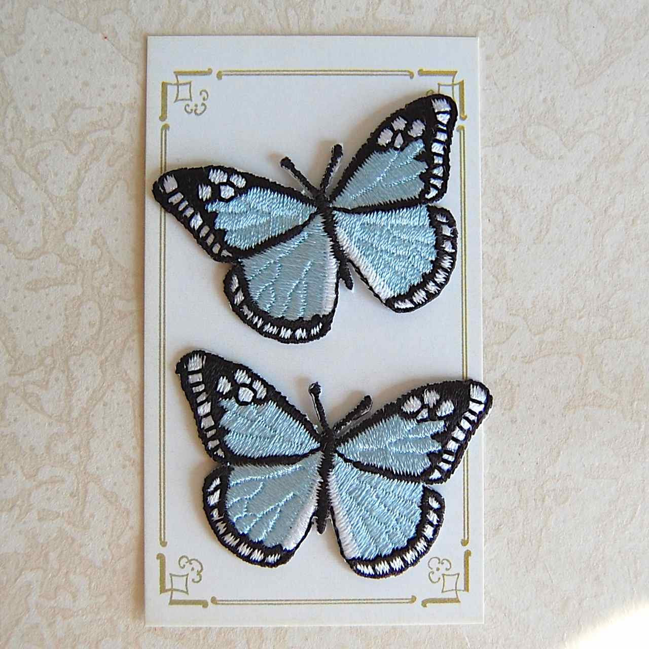 Embroidered Butterfly  Appliques, Pair