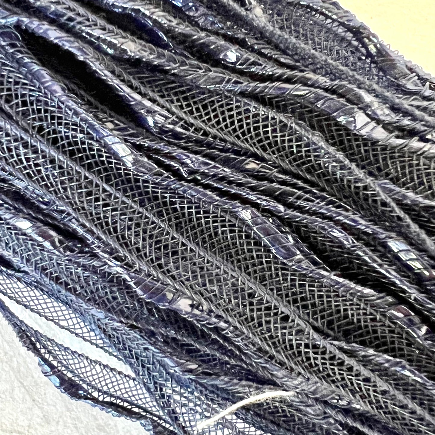 Navy Horsehair Millinery Braid - Vintage Switzerland