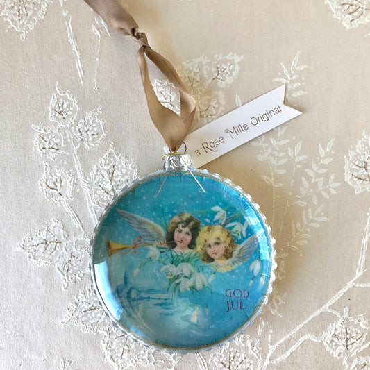 Vintage Scene Glass Ornaments