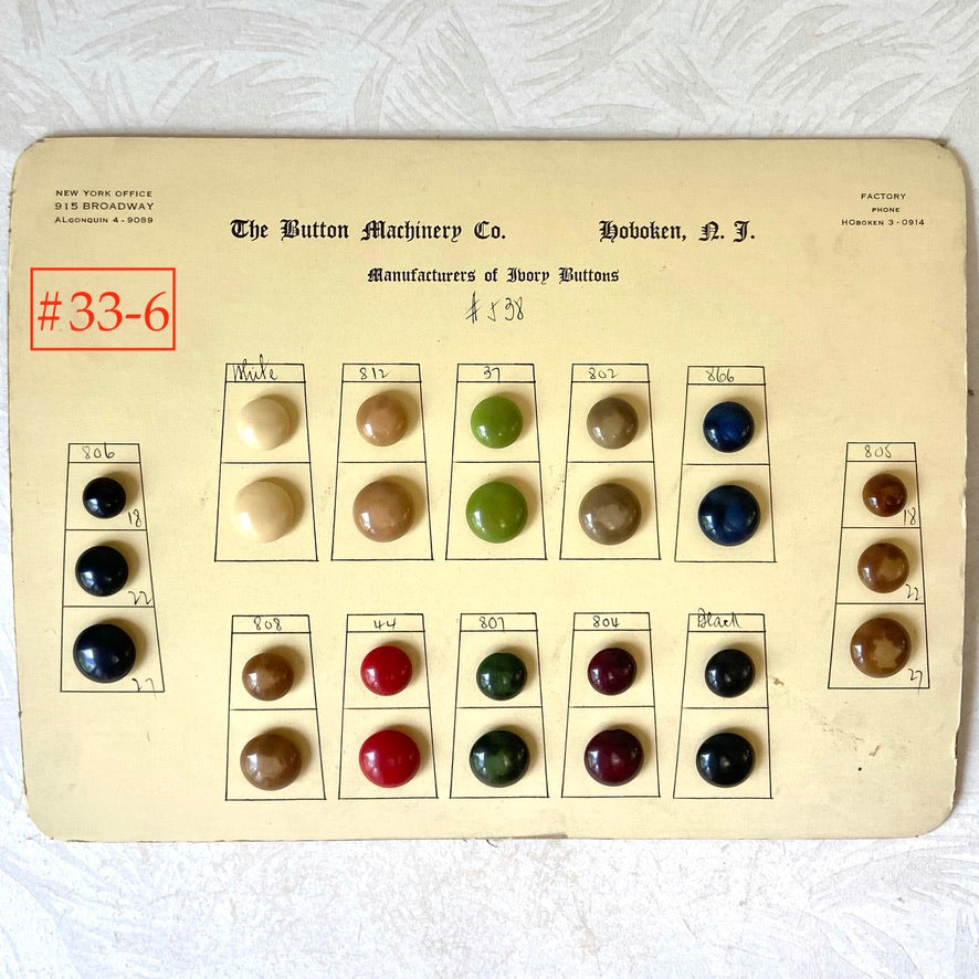 Button Salesman Sample Cards - The Button Machinery Co.
