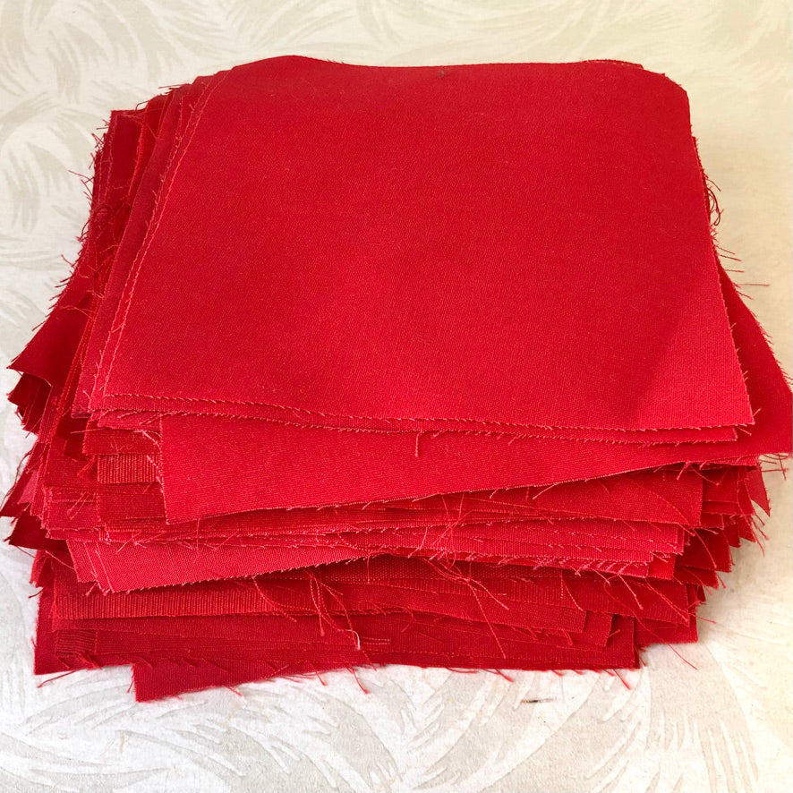 Red Cotton Fabric Quilt Squares – Rose Mille