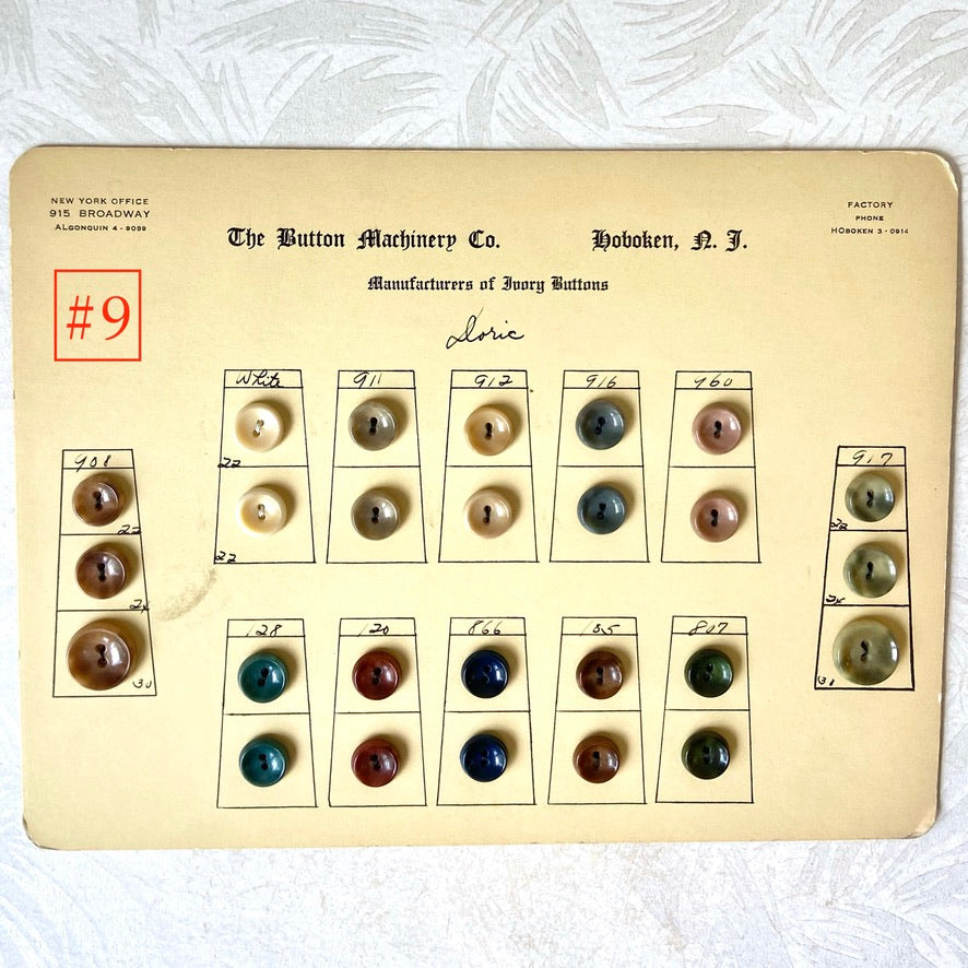 Button Salesman Sample Cards - The Button Machinery Co.