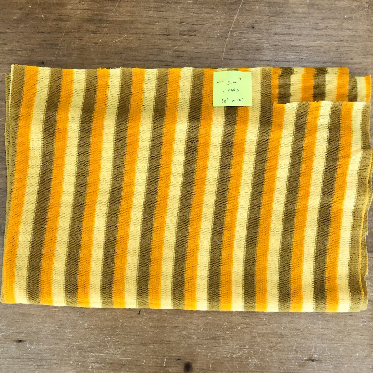 Orange & Yellow Striped Knit Sweater Fabric