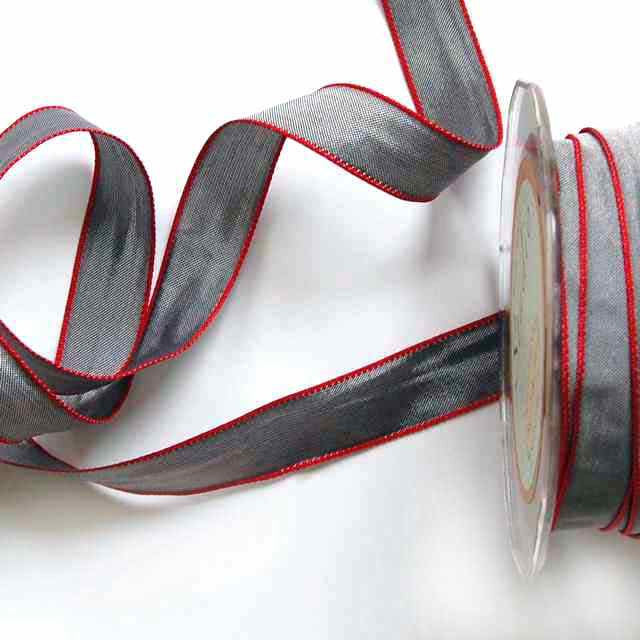 Gray_Red_Edged_Taffeta_5/8"