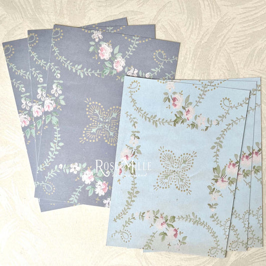 Sky Blue & Navy Rose Garland - 5 x 7 Layering Cards
