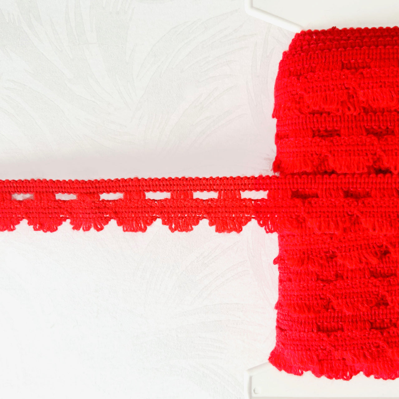 Bright Red Cluny Lace