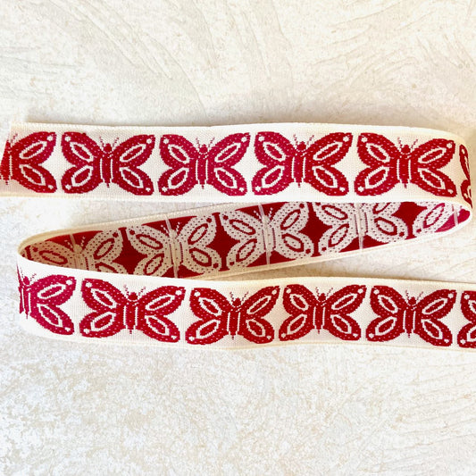 Butterfly_Jacquard_Ribbon_Red