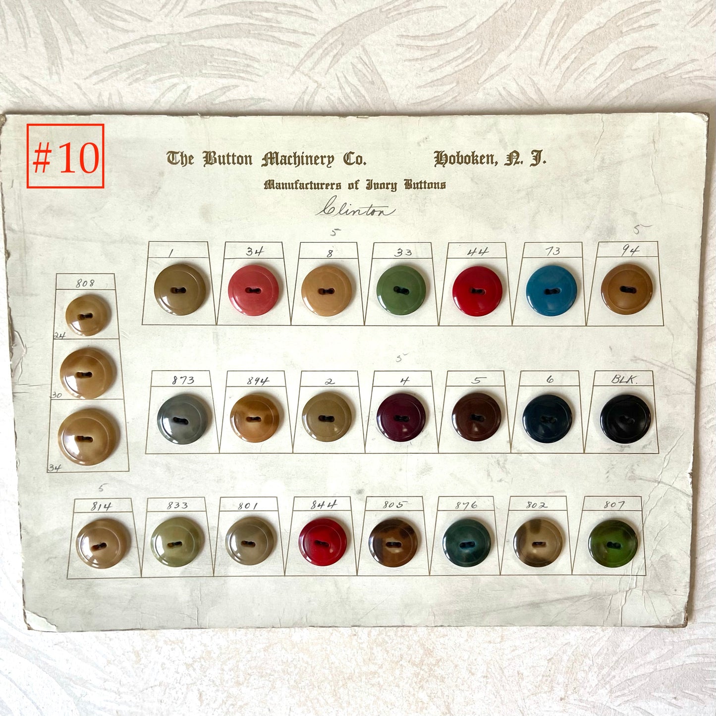 Button Salesman Sample Cards - The Button Machinery Co.