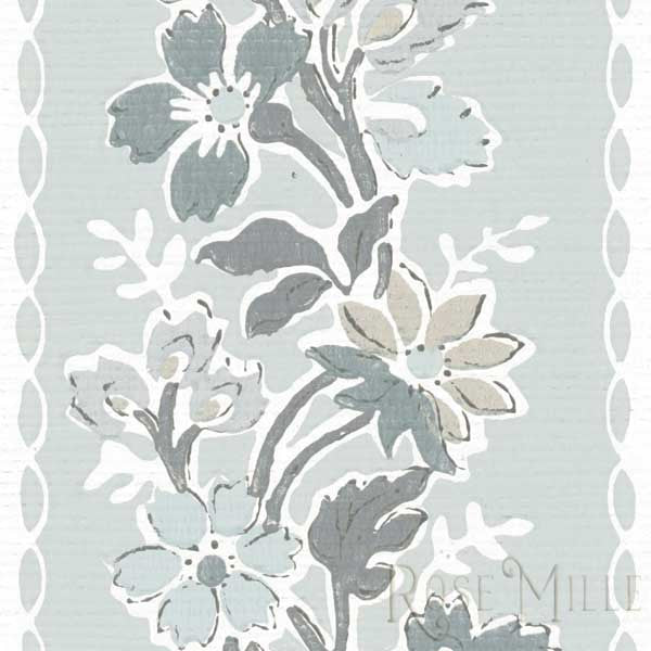 Floral Vine in Blue - Signature Vintage Scrapbook Paper