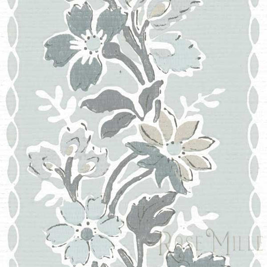 Floral Vine in Blue - Signature Vintage Scrapbook Paper