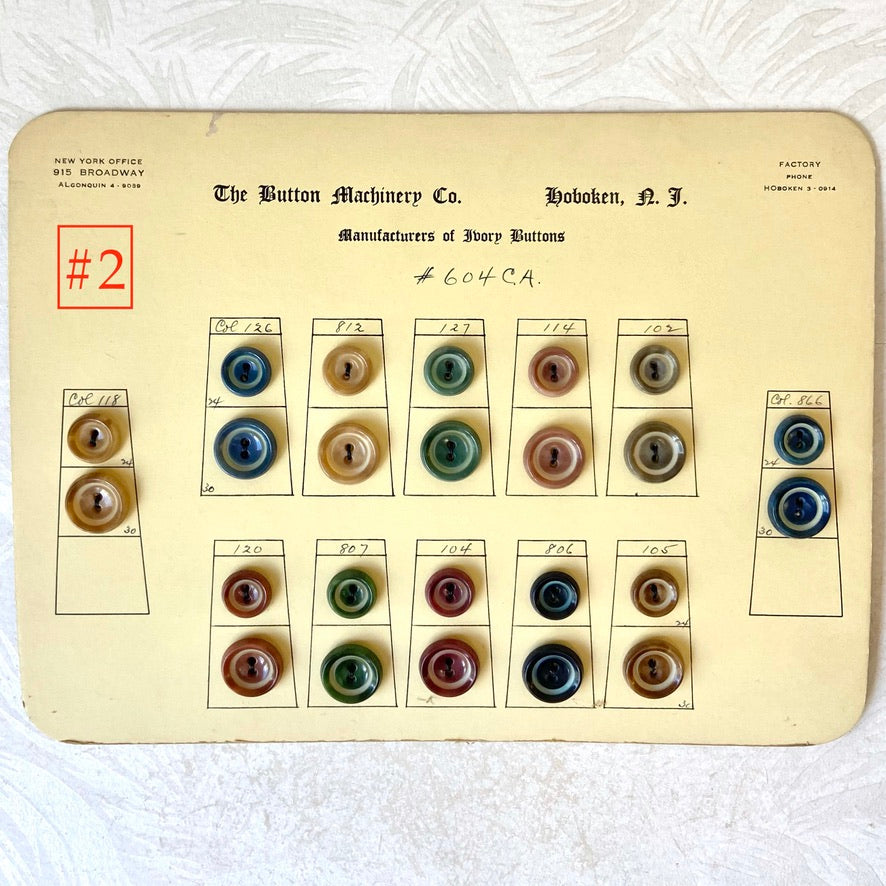 Button Salesman Sample Cards - The Button Machinery Co.
