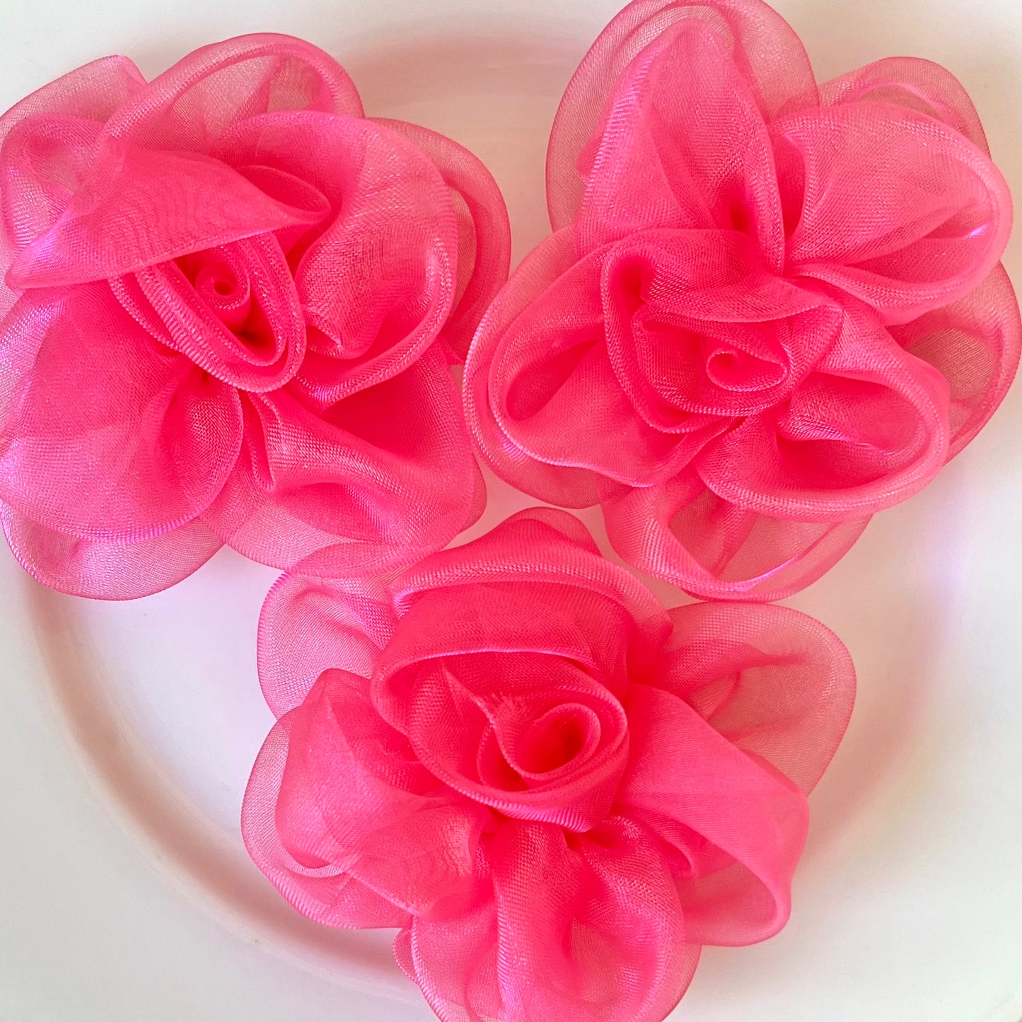 Bright Pink Organza Rose