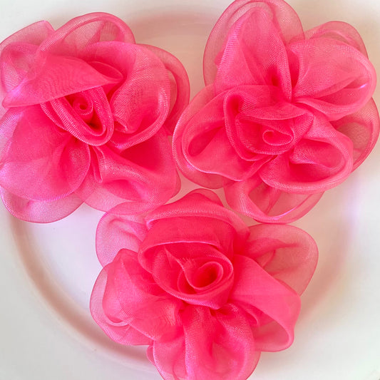 Bright Pink Organza Rose