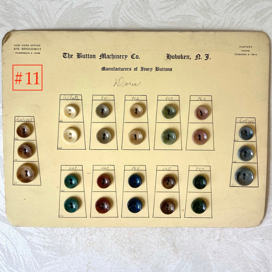 Button Salesman Sample Cards - The Button Machinery Co.