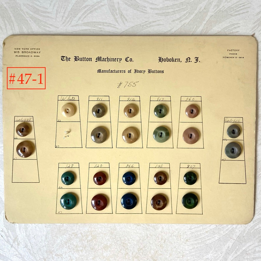 Button Salesman Sample Cards - The Button Machinery Co.