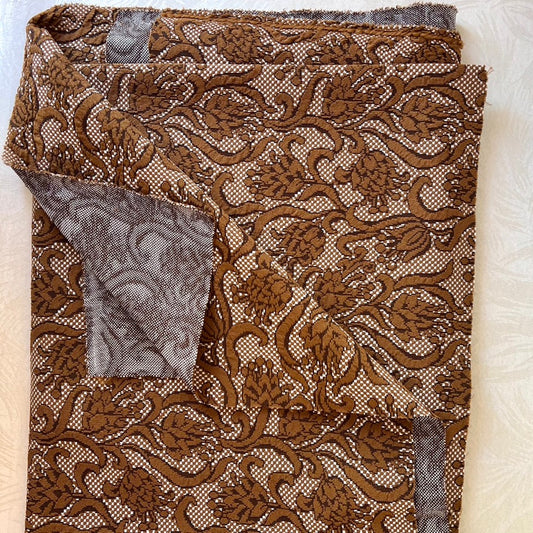 Floral Brocade Design Double-Knit Fabric