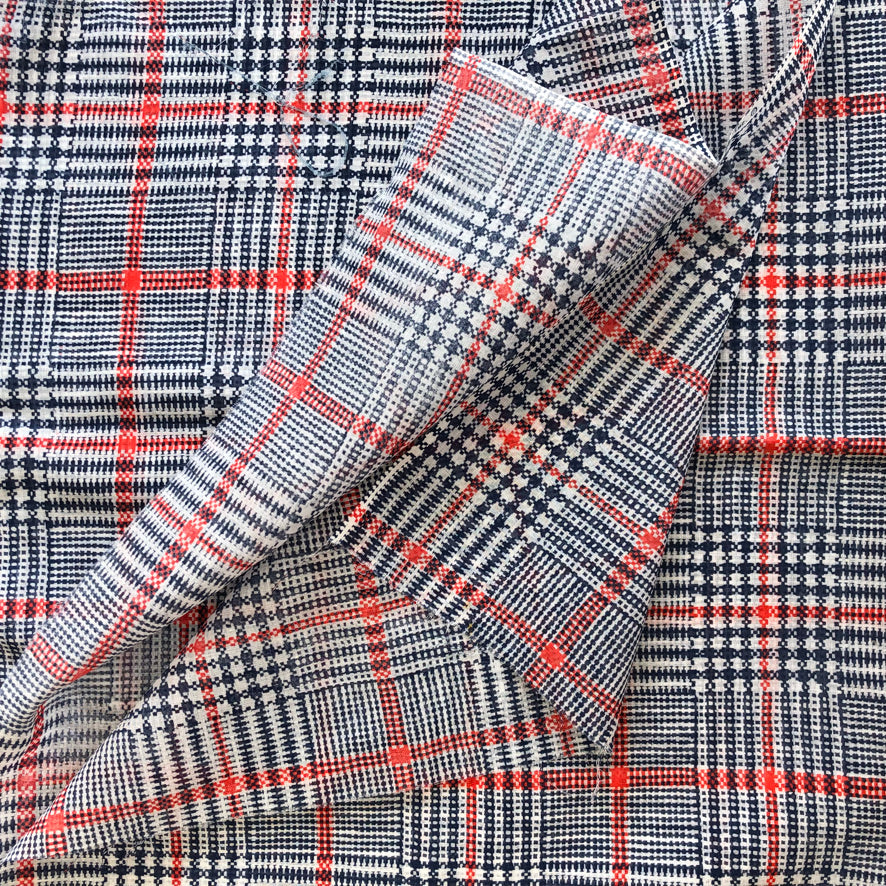 Sheer Cotton Plaid Fabric - Vintage
