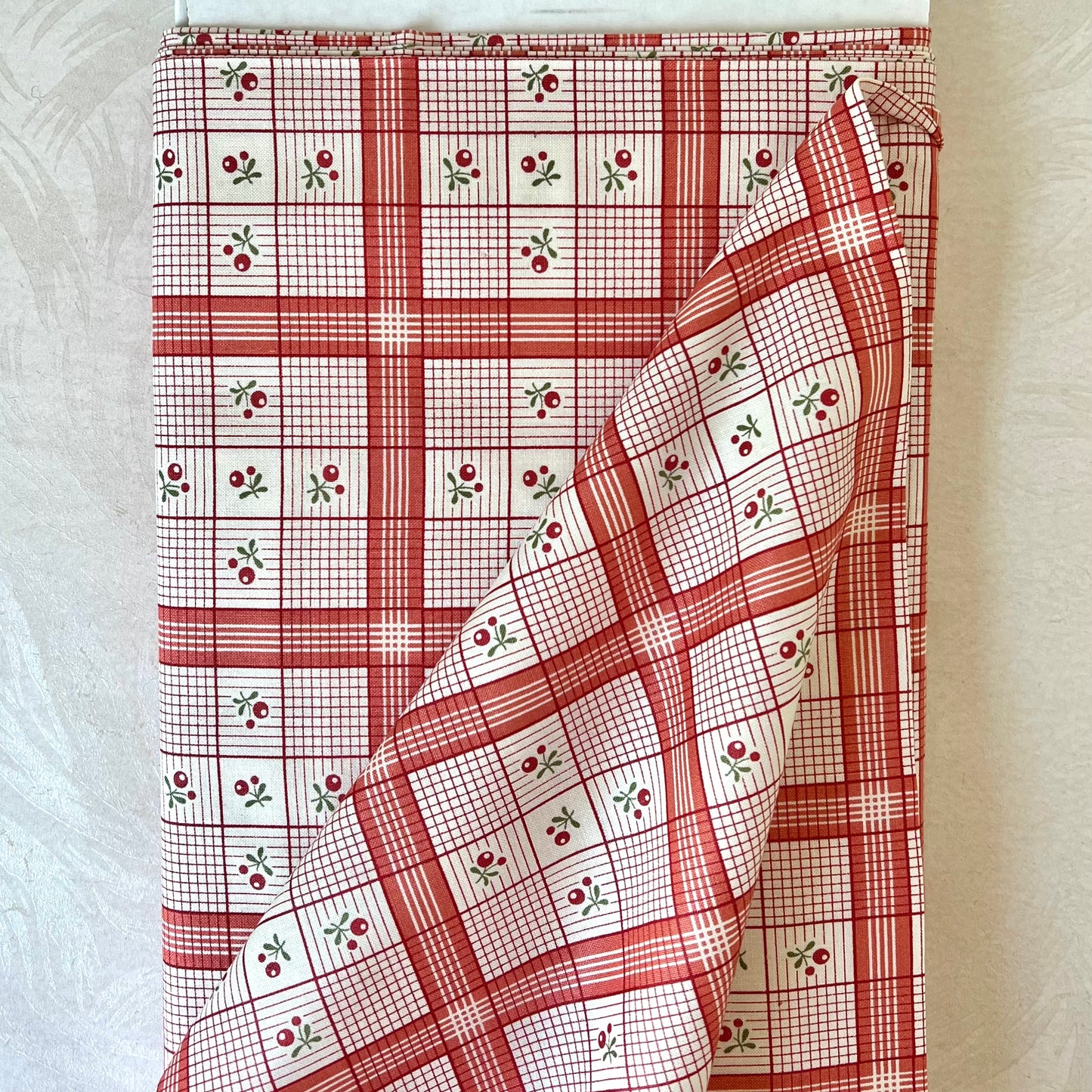Charlevoix Cherry Plaid Cotton Fabric by Half Yard