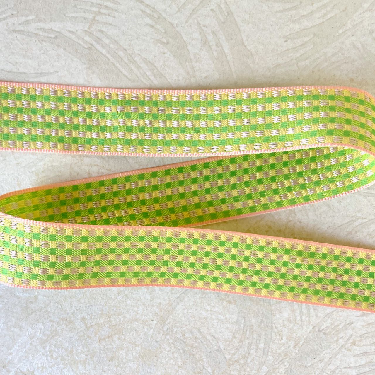 Checker_Jacquard_Ribbon_Green_Yellow