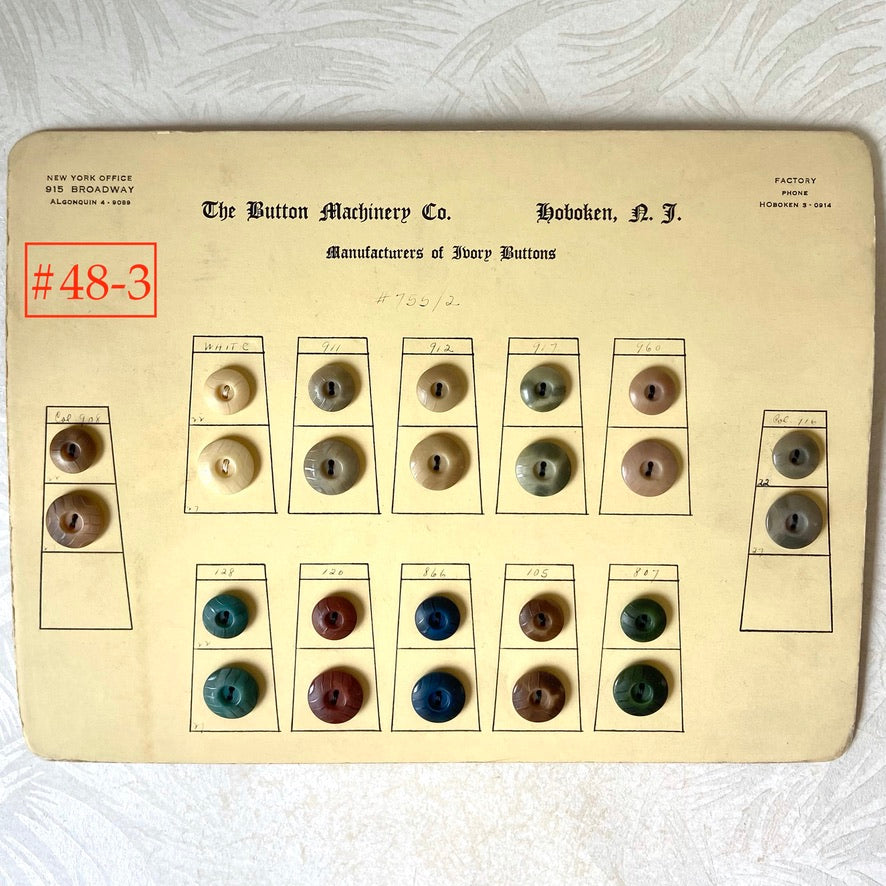 Button Salesman Sample Cards - The Button Machinery Co.