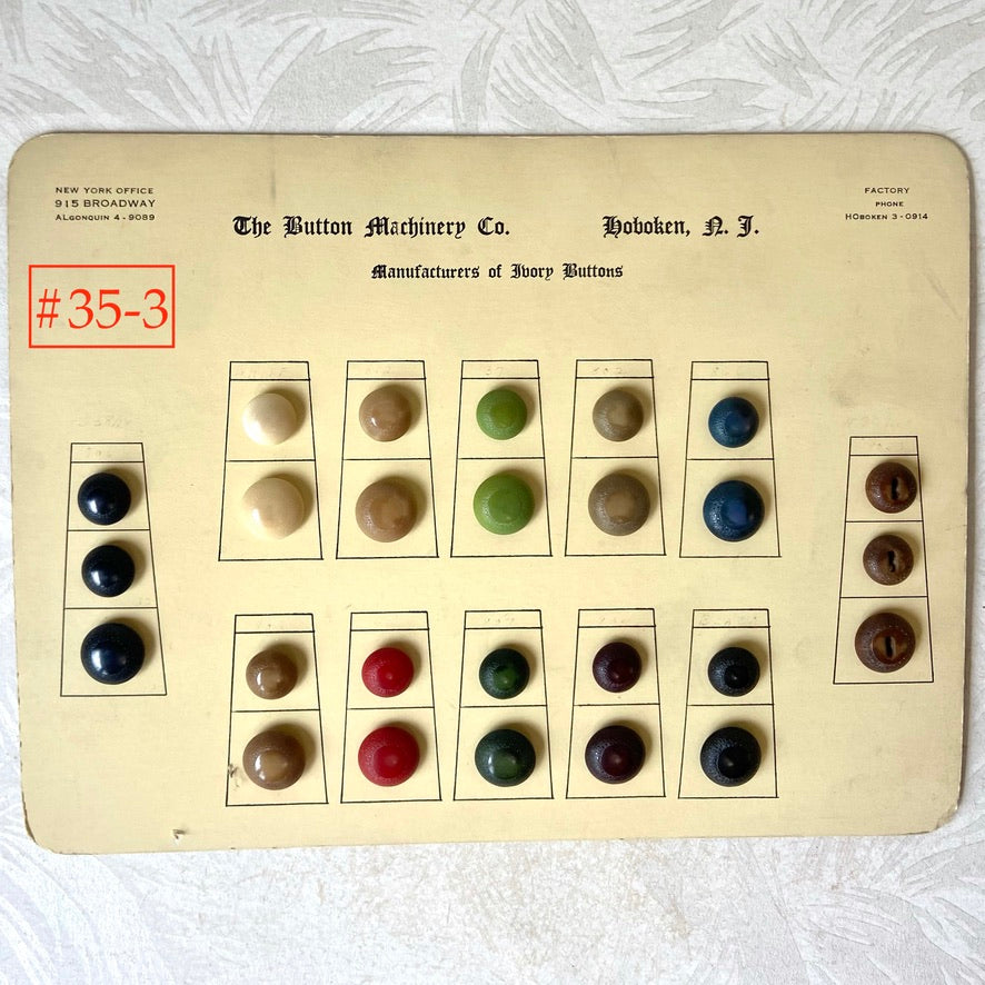 Button Salesman Sample Cards - The Button Machinery Co.