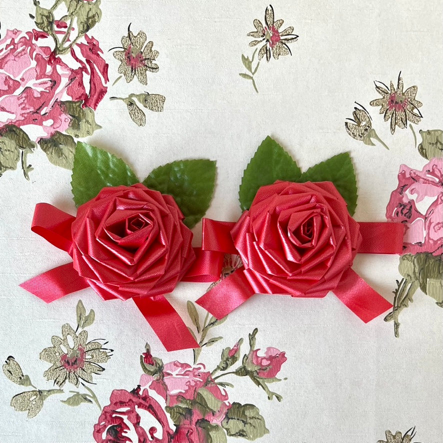 Rolled Ribbon Roses - Vintage