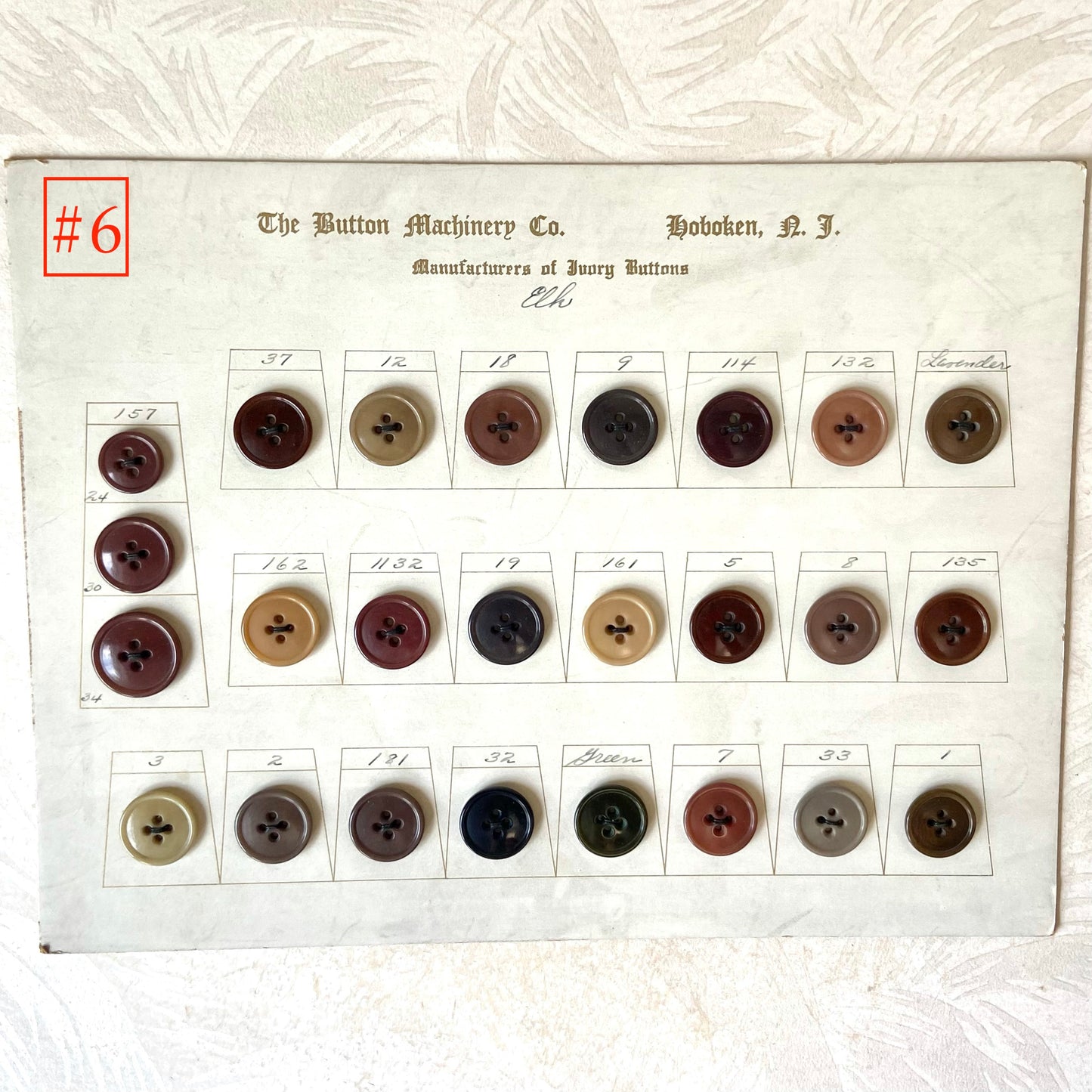 Button Salesman Sample Cards - The Button Machinery Co.