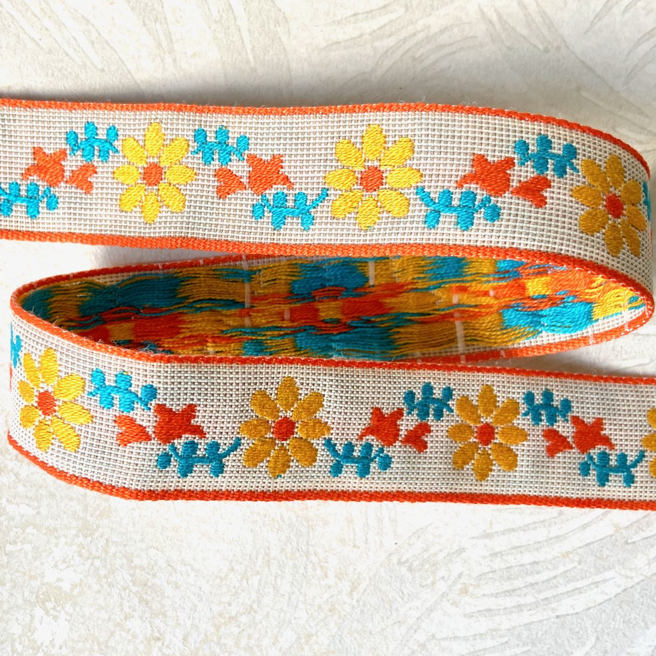 Daisy_Jacquard_Ribbon_Yellow_Orange