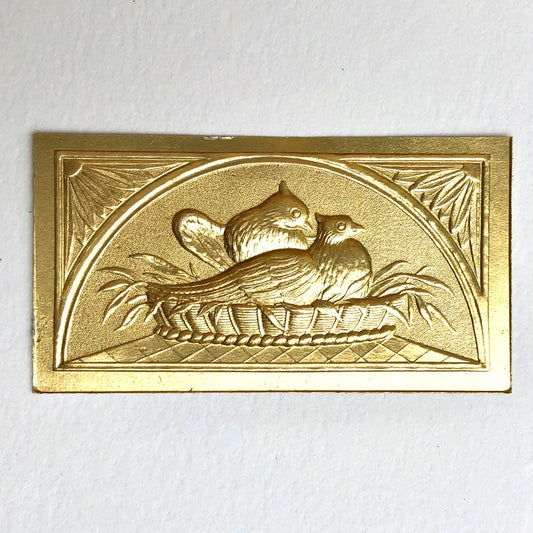 Quail in Basket Plaque Dresden Die-Cut