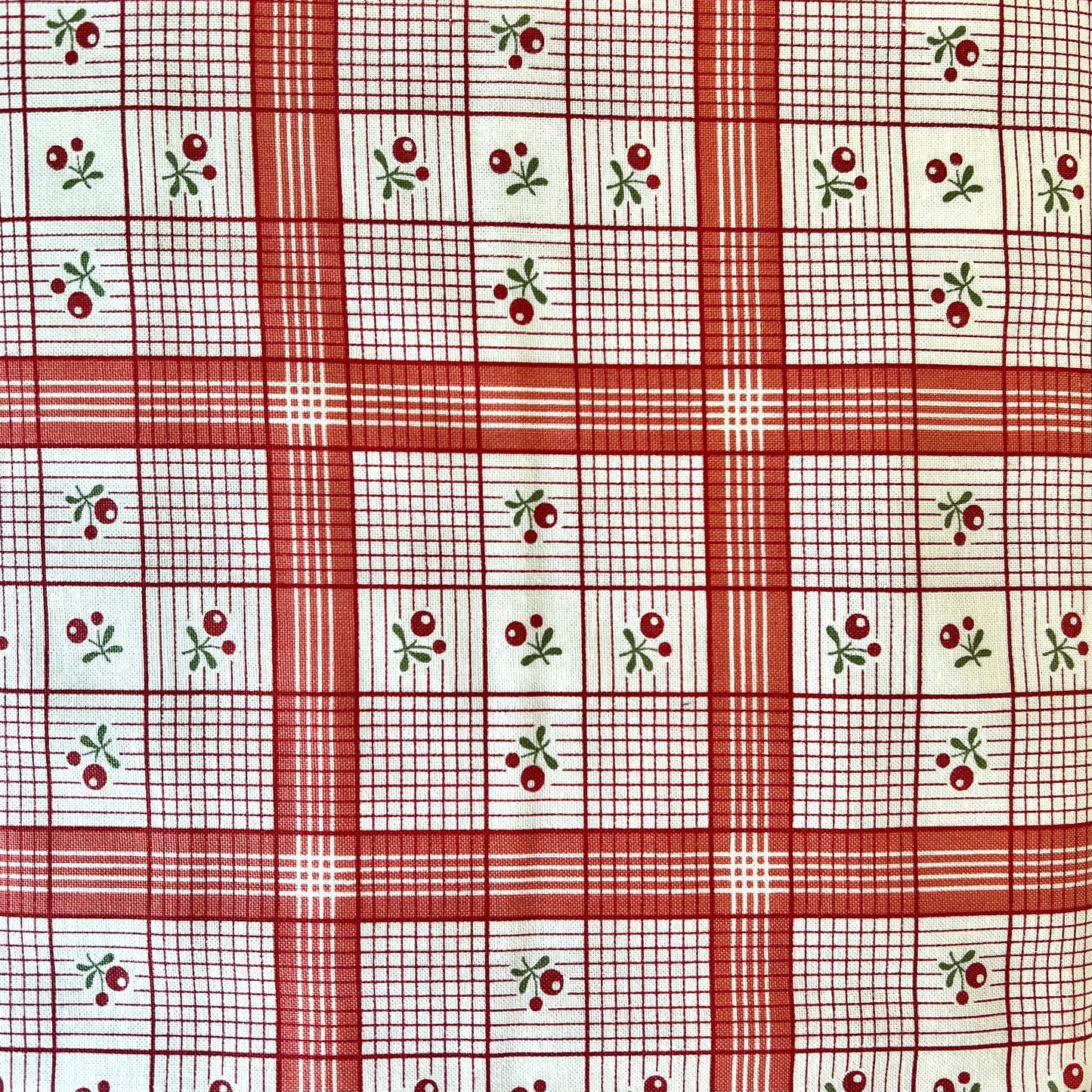 Charlevoix Cherry Plaid Cotton Fabric by Half Yard