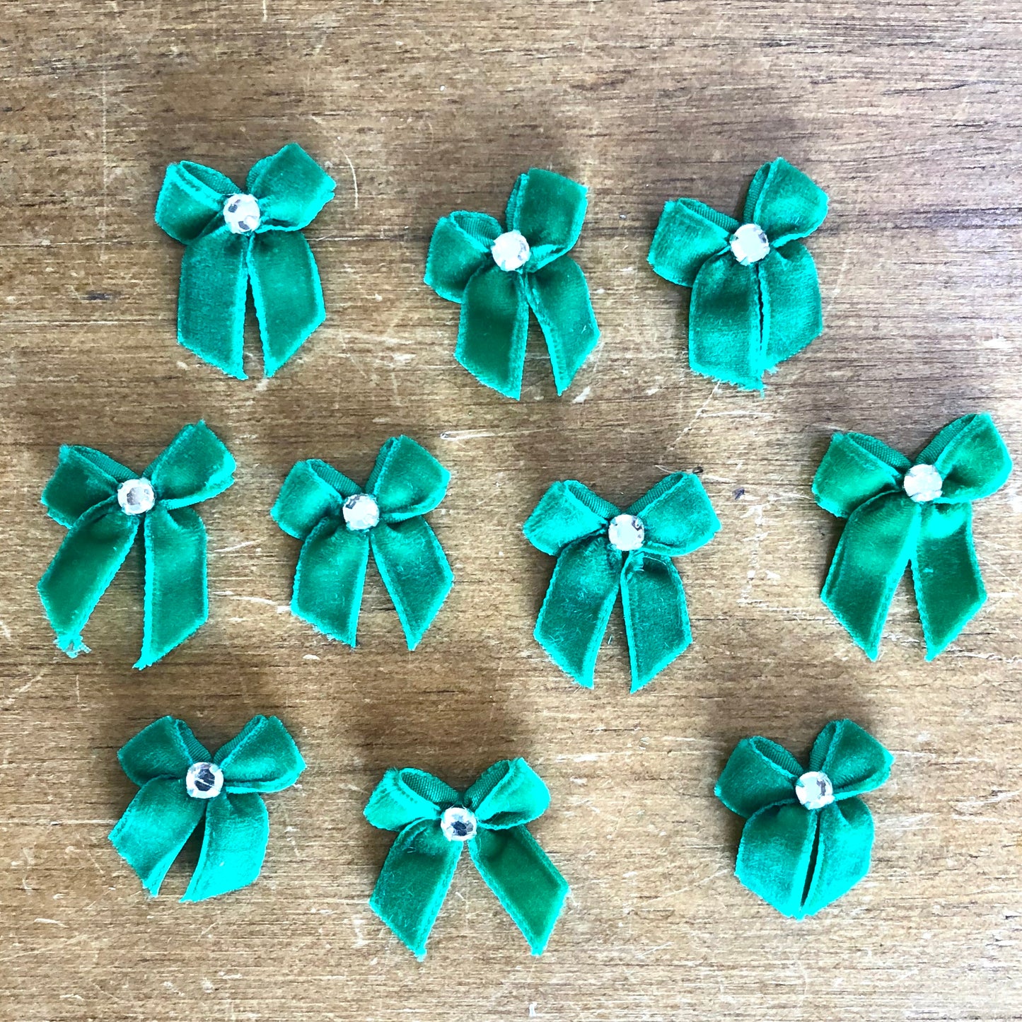 Vintage Velvet Mini Rhinestone Bows - Multiple Colors