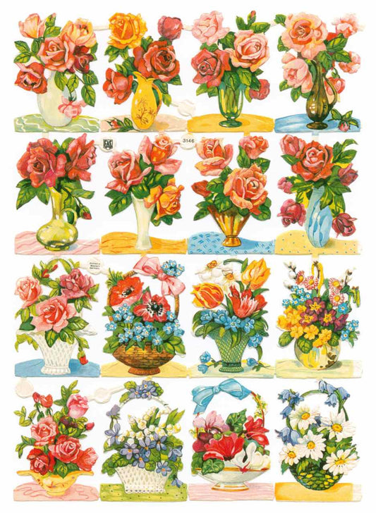 Scrapbook Pictures, Flowers in Vases