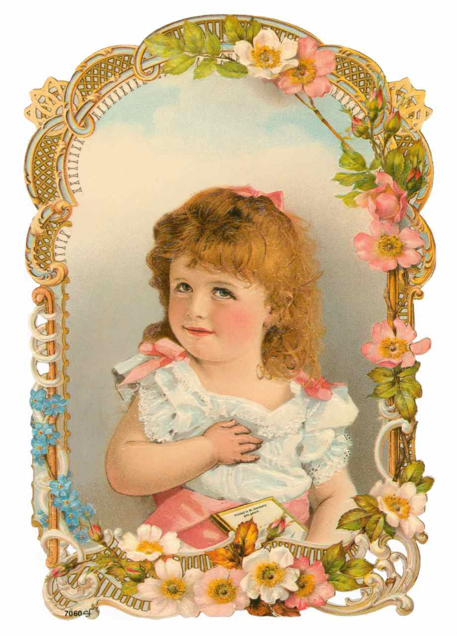 Framed Young Girl with Wild Roses