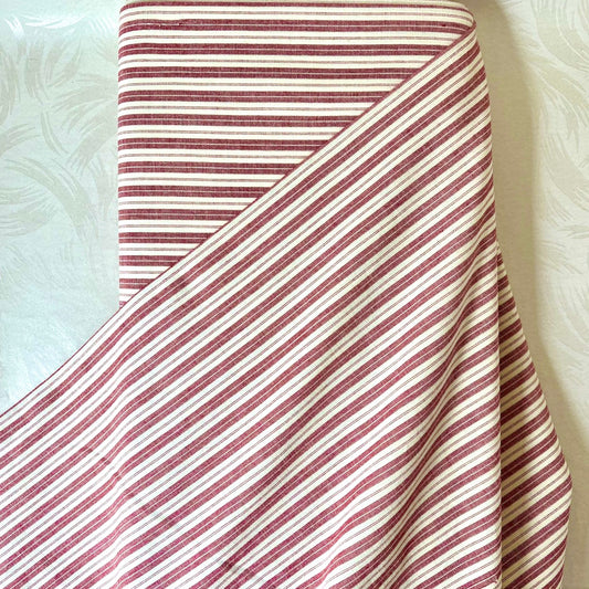 Red Stripes Homespun Fabric by Half Yard