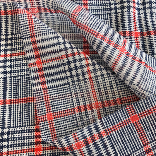 Sheer Cotton Plaid Fabric - Vintage