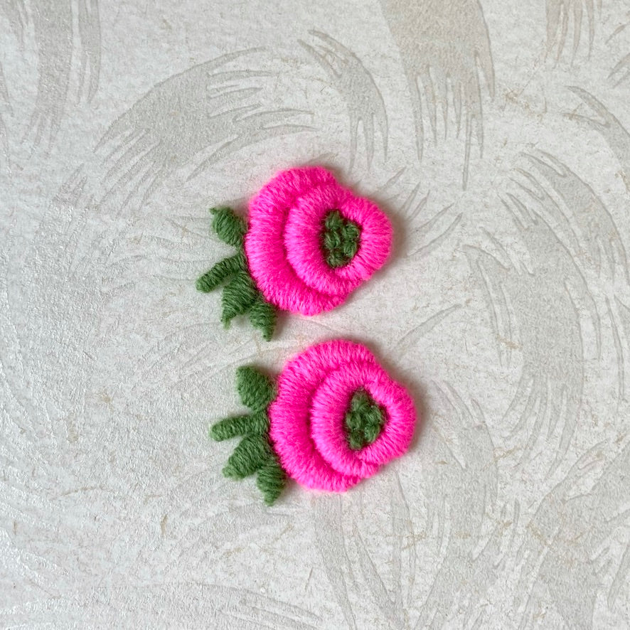 Hot Pink Rose Applique