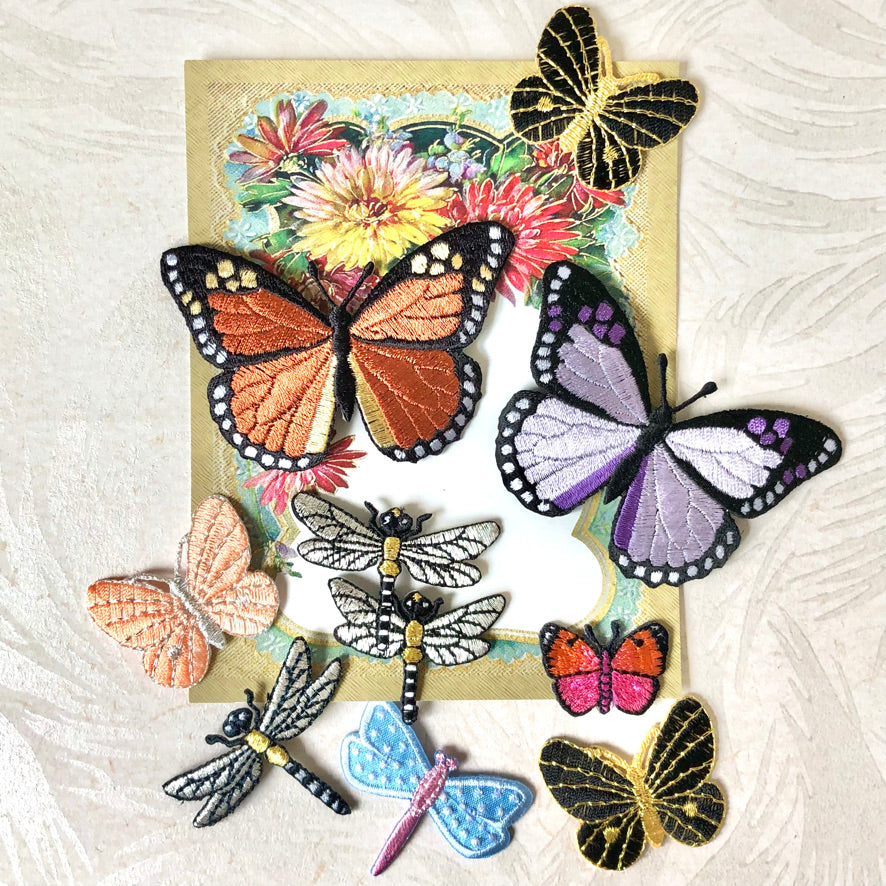 Metallic Stitched Iron-On Butterfly Patch – Rose Mille