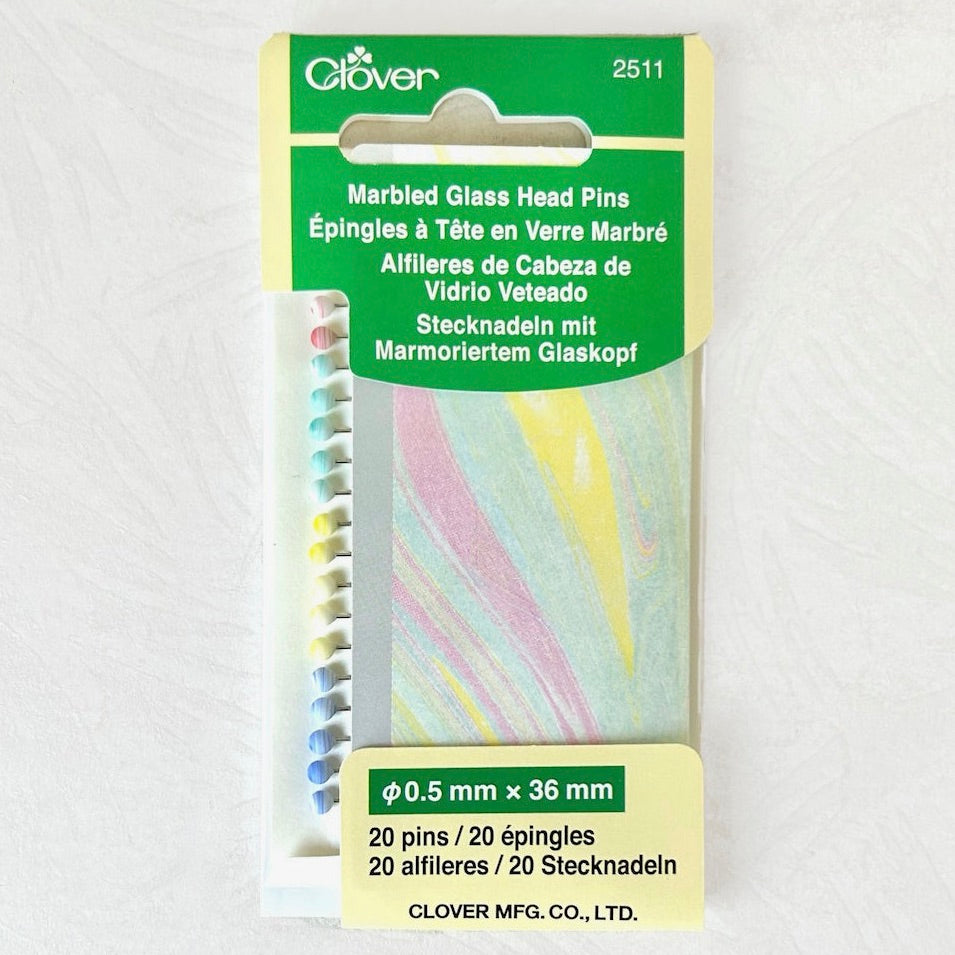 Marbled Glass Head Pins