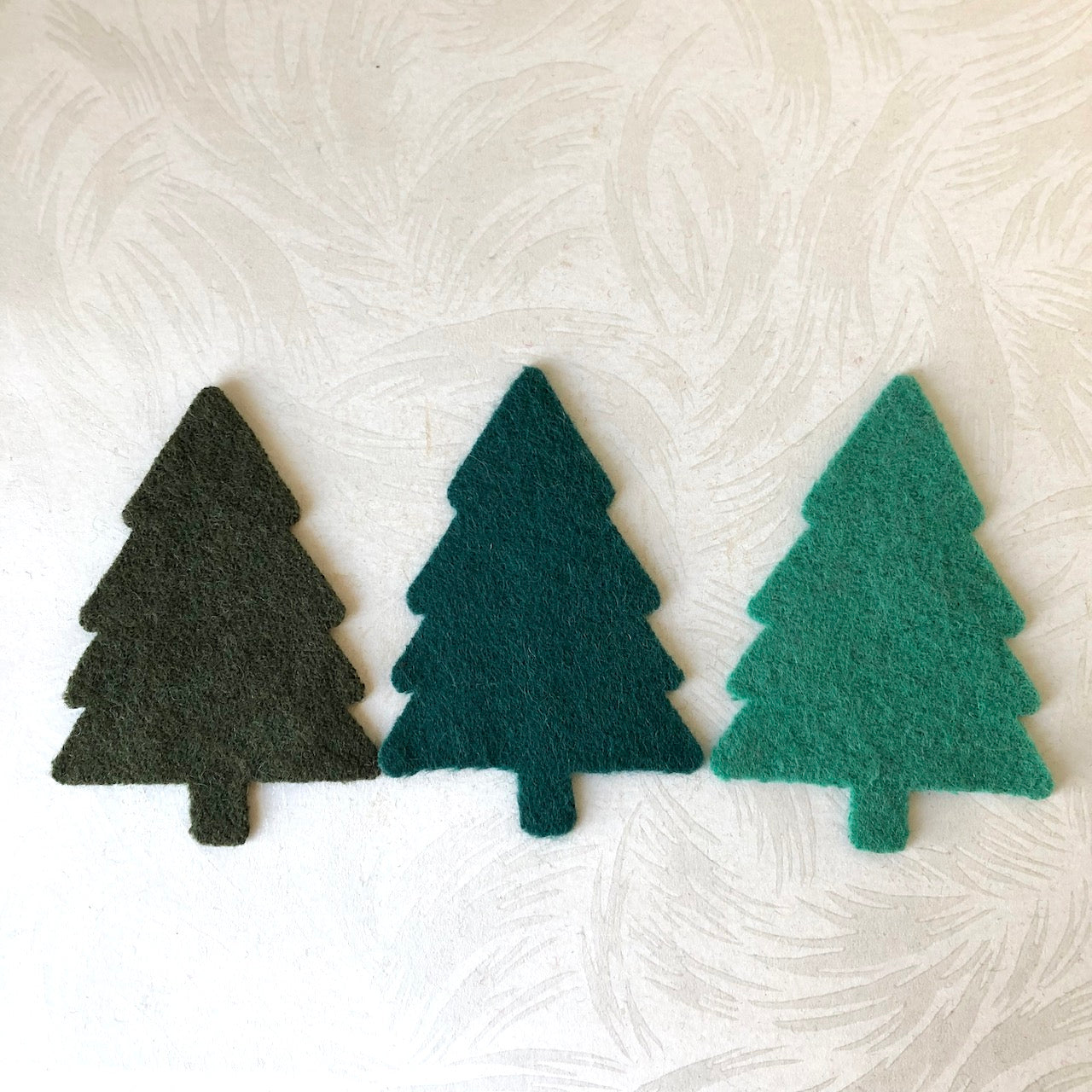 Pine Trees Felted Wool Shapes