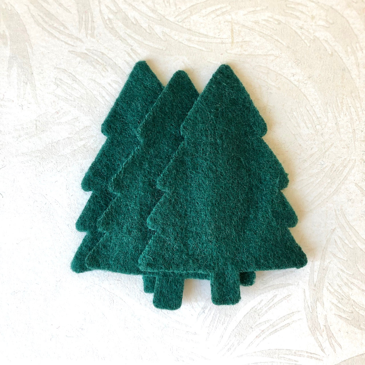 Pine Trees Felted Wool Shapes