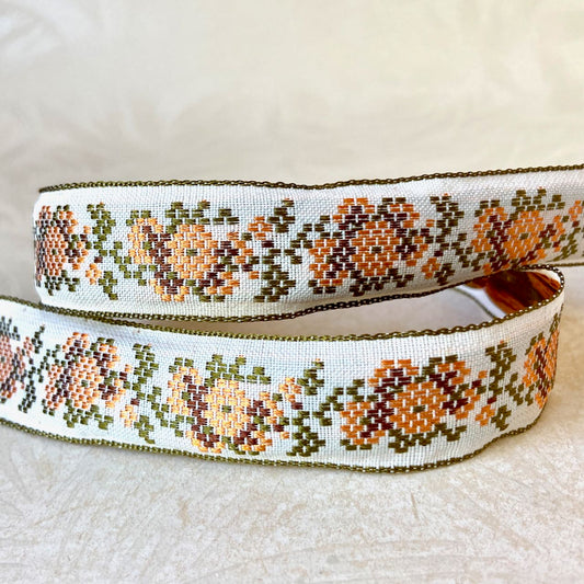 Floral_Jacquard_Ribbon_Orange