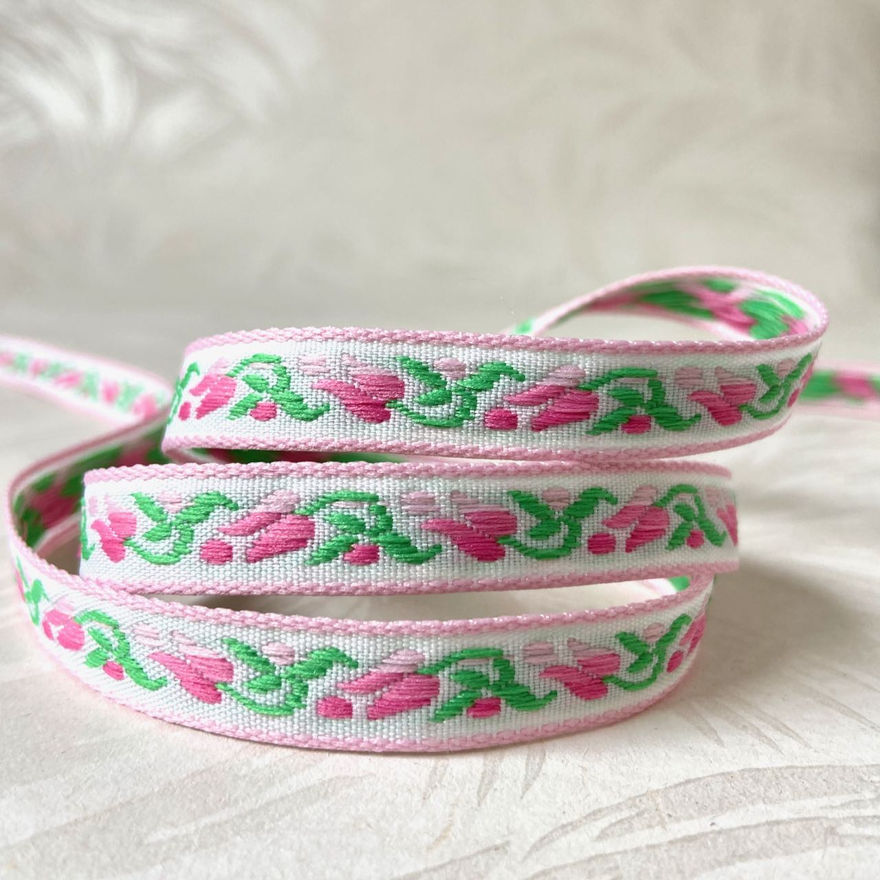 Floral_Tulip_Jacquard_Ribbon_Pink