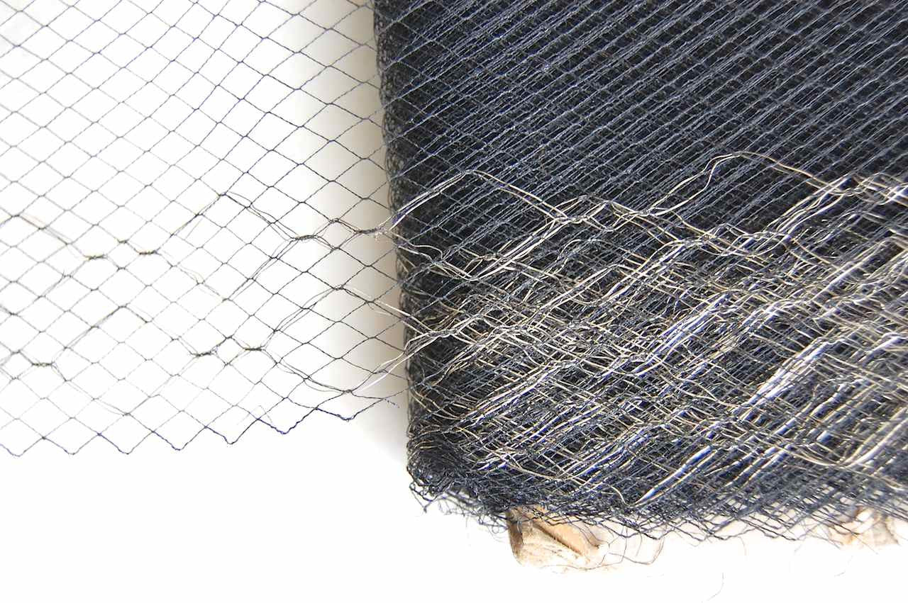 Gold Metallic Borders on Black Vintage Silk Netting